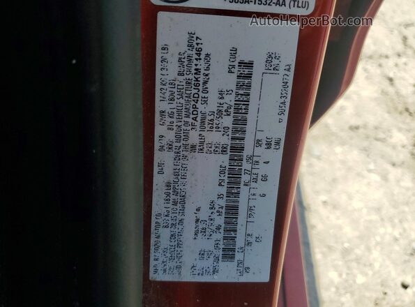 3FADP4DJ6KM144617 2019 FORD FIESTA Orange VIN კოდის სტიკერის ხედი