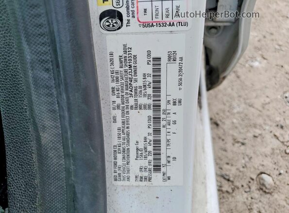 3FADP4EJ3JM103312 2018 FORD FIESTA White Widok naklejki z numerem VIN
