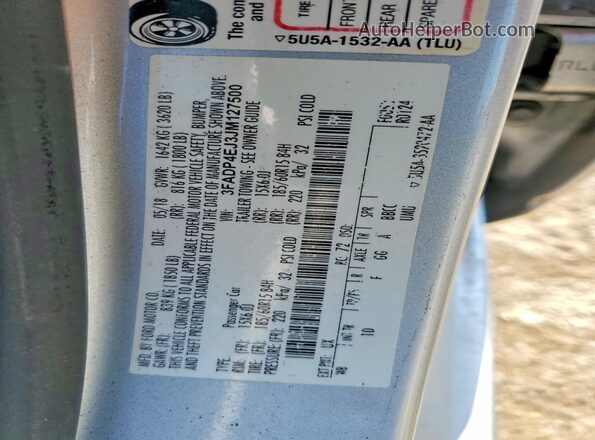 3FADP4EJ3JM127500 2018 FORD FIESTA Silver Widok komory silnika
