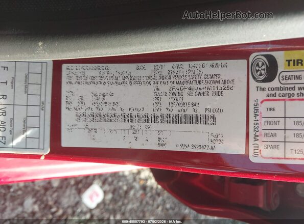 3FADP4EJ4HM113258 2017 FORD FIESTA Maroon Vista del compartimento del motor
