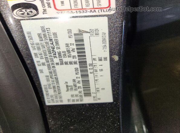 3FADP4EJ4JM111113 2018 FORD FIESTA Charcoal Widok komory silnika