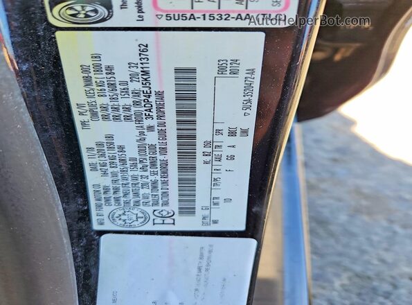 3FADP4EJ5KM113762 2019 FORD FIESTA Black ძრავის განყოფილების ხედი