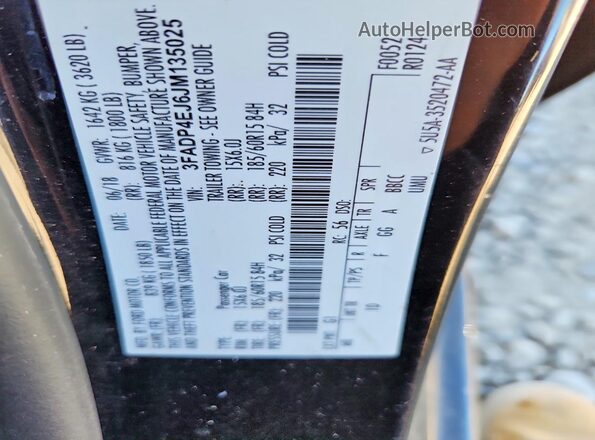 3FADP4EJ6JM135025 2018 FORD FIESTA Black Vista del compartimento del motor