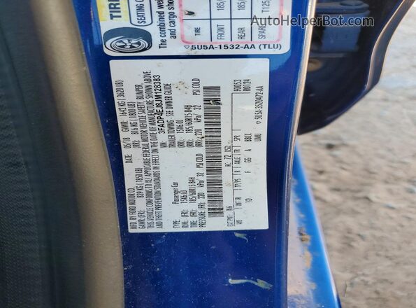 3FADP4EJ8JM128383 2018 FORD FIESTA Blue Widok komory silnika