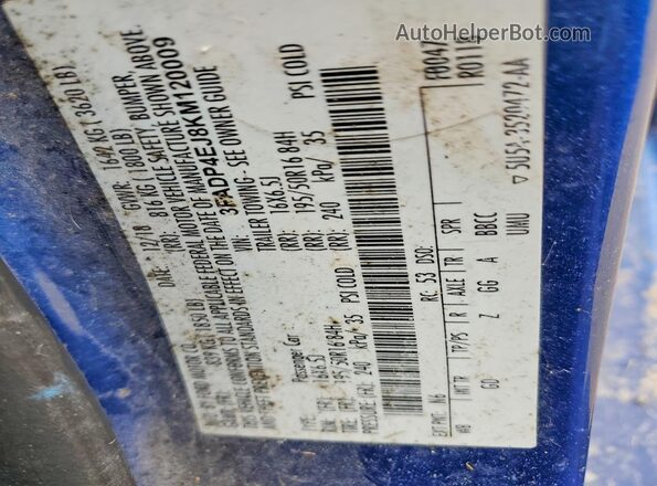3FADP4EJ8KM120009 2019 FORD FIESTA Blue Вид підкапотного простору