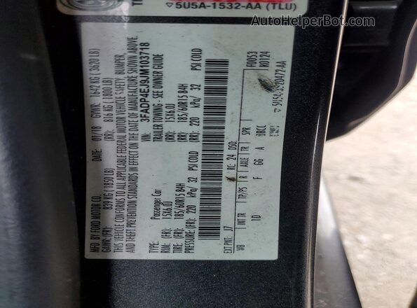 3FADP4EJ9JM103718 2018 FORD FIESTA Gray Widok komory silnika