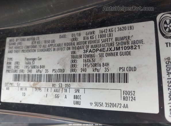 3FADP4EJXJM109821 2018 FORD FIESTA Black Вид підкапотного простору