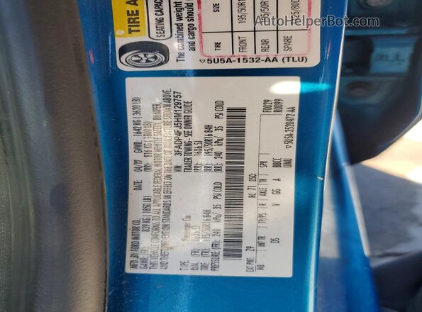 3FADP4FJ5HM129757 2017 FORD FIESTA Blue Vista del compartimento del motor