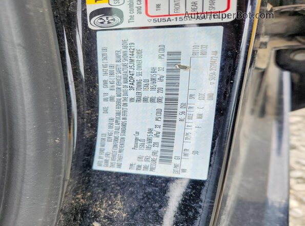 3FADP4TJ5JM144219 2018 FORD FIESTA Черный Вид наклейки с VIN-кодом
