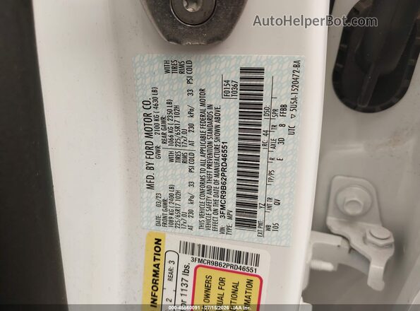 3FMCR9B62PRD46551 2023 FORD BRONCO SPORT White Widok komory silnika