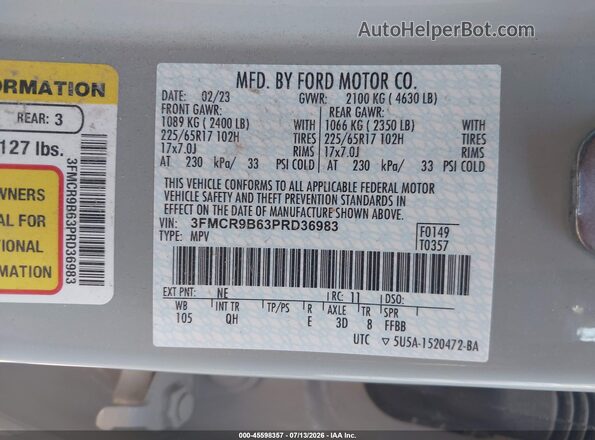 3FMCR9B63PRD36983 2023 FORD BRONCO SPORT Green Widok komory silnika