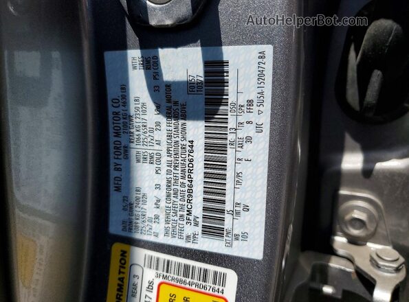 3FMCR9B64PRD67644 2023 FORD BRONCO Серебряный Вид наклейки с VIN-кодом
