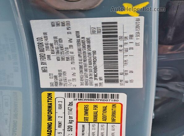 3FMCR9B67PRD07180 2023 FORD BRONCO Blue Սալոնի 360 աստիճան տեսք