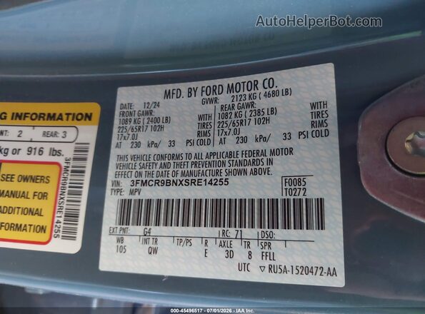 3FMCR9BNXSRE14255 2025 FORD BRONCO SPORT Gray Vista del compartimento del motor