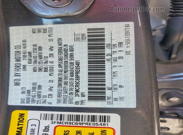 3FMCR9C69PRE05481 2023 FORD BRONCO Charcoal Вид підкапотного простору
