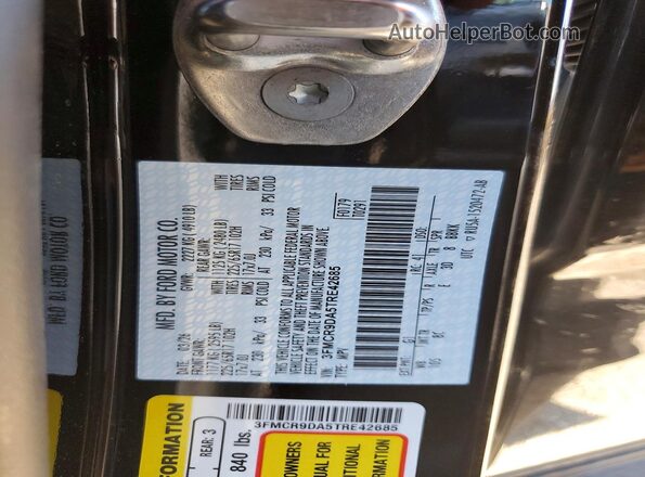 3FMCR9DA5TRE42685 2026 FORD BRONCO Black VIN კოდის სტიკერის ხედი