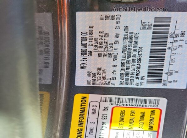 3FMCR9DA6SRE67500 2025 FORD BRONCO Gray Vista del compartimento del motor
