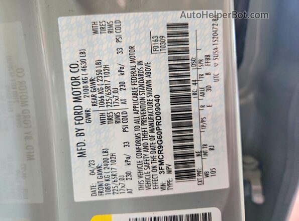 3FMCR9G60PRD09040 2023 FORD BRONCO Gray სალონის 360-გრადუსიანი ხედი