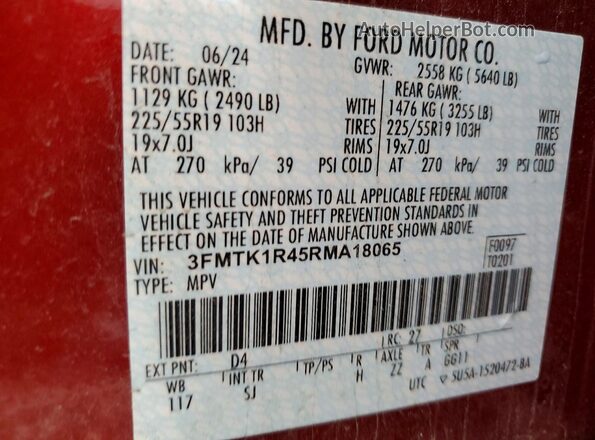 3FMTK1R45RMA18065 2024 FORD MUSTANG Red Widok komory silnika