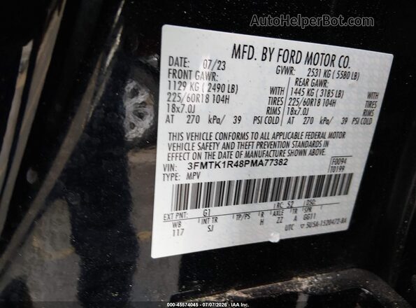 3FMTK1R48PMA77382 2023 FORD MUSTANG MACH-E Black ძრავის განყოფილების ხედი