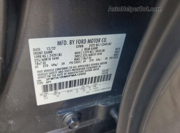 3FMTK1RM9PMA12900 2023 FORD MUSTANG Gray Սալոնի 360 աստիճան տեսք