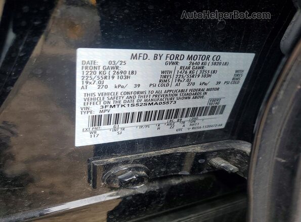 3FMTK1S52SMA05573 2025 FORD MUSTANG Black VIN կոդի պիտակի տեսք