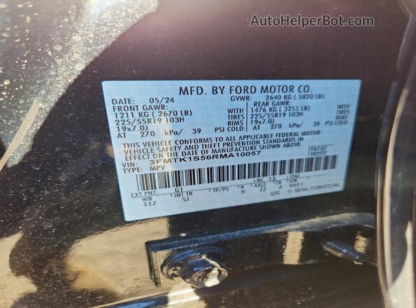 3FMTK1S56RMA10057 2024 FORD MUSTANG Black Widok wnętrza 360 stopni