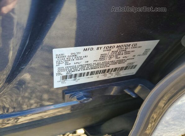 3FMTK1SS5MMA30234 2021 FORD MUSTANG Blue VIN կոդի պիտակի տեսք