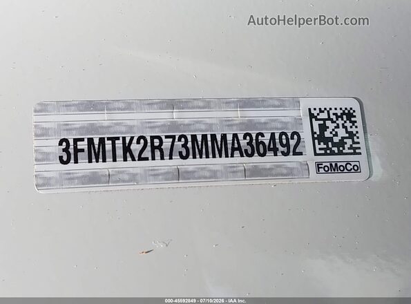 3FMTK2R73MMA36492 2021 FORD MUSTANG MACH-E White ძრავის განყოფილების ხედი