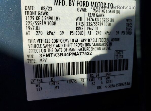 3FMTK3R44PMA77522 2023 FORD MUSTANG Gray Widok komory silnika