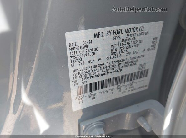 3FMTK3SU0RMA11479 2024 FORD MUSTANG MACH-E Blue Widok komory silnika