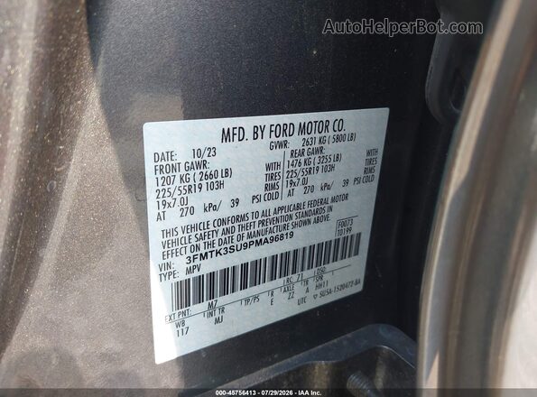 3FMTK3SU9PMA96819 2023 FORD MUSTANG MACH-E Gray ძრავის განყოფილების ხედი