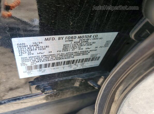 3FMTK3SUXRMA40679 2024 FORD MUSTANG Черный Вид наклейки с VIN-кодом