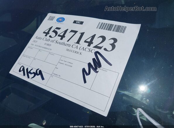 3FTCW8TA9SRB56250 2025 FORD MAVERICK Белый 