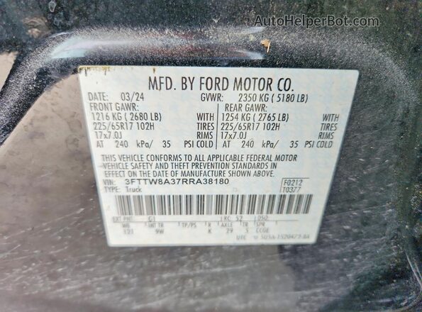 3FTTW8A37RRA38180 2024 FORD MAVERICK Черный Вид подкапотного пространства