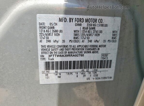 3FTTW8A39RRA92760 2024 FORD MAVERICK Green Widok komory silnika