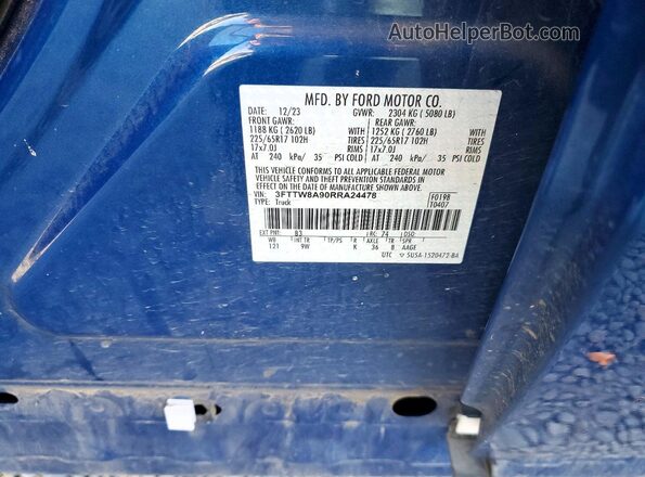 3FTTW8A90RRA24478 2024 FORD MAVERICK Синий Вид подкапотного пространства