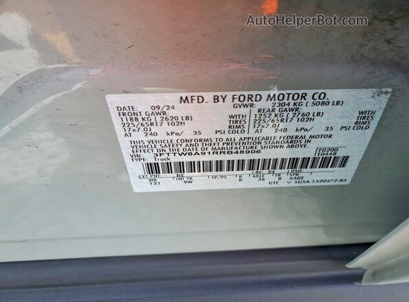 3FTTW8A91RRB48906 2024 FORD MAVERICK Blue Engine compartment view