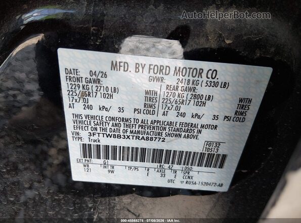 3FTTW8B3XTRA88772 2026 FORD MAVERICK Черный Вид подкапотного пространства