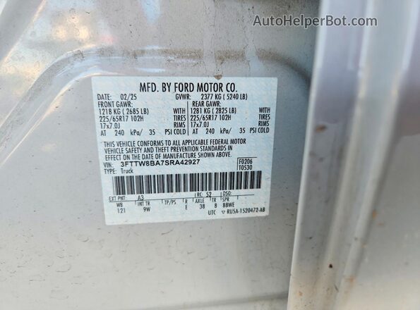 3FTTW8BA7SRA42927 2025 FORD MAVERICK Белый Вид подкапотного пространства
