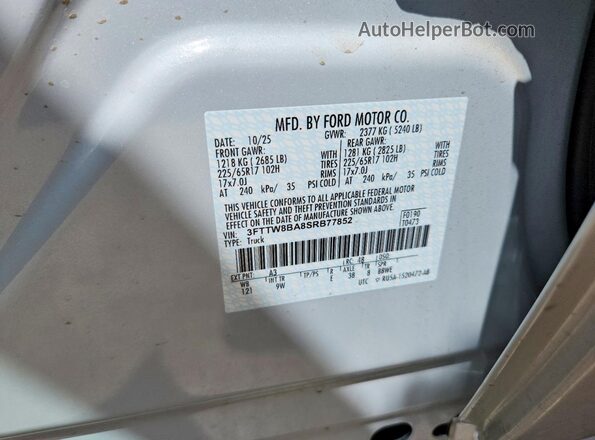 3FTTW8BA8SRB77852 2025 FORD MAVERICK Gray Widok komory silnika