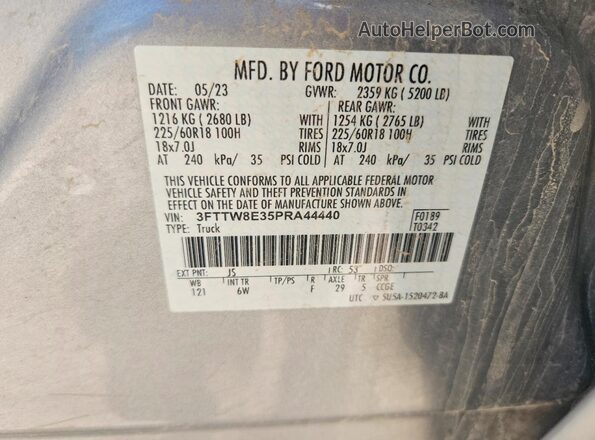 3FTTW8E35PRA44440 2023 FORD MAVERICK Gray Engine compartment view