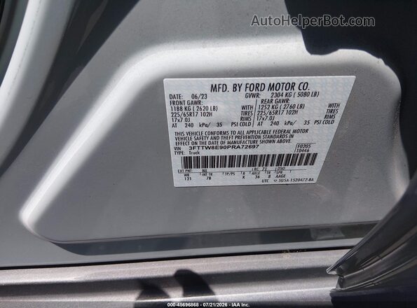 3FTTW8E90PRA72697 2023 FORD MAVERICK Серый Вид подкапотного пространства