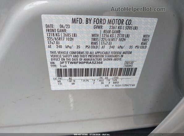3FTTW8F90PRA52366 2023 FORD MAVERICK Green Շարժիչի բաժամունքի տեսք