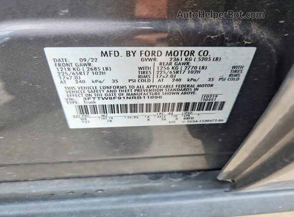 3FTTW8F91NRB11096 2022 FORD MAVERICK Blue Widok komory silnika