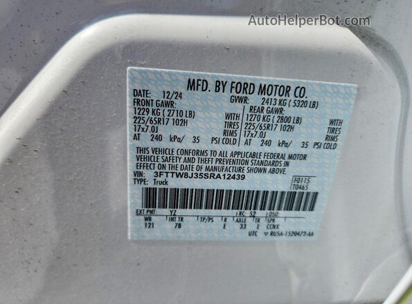 3FTTW8J35SRA12439 2025 FORD MAVERICK Синий Вид подкапотного пространства