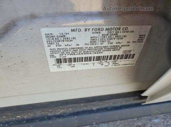 3FTTW8JAXSRA18445 2025 FORD MAVERICK Серый Вид подкапотного пространства