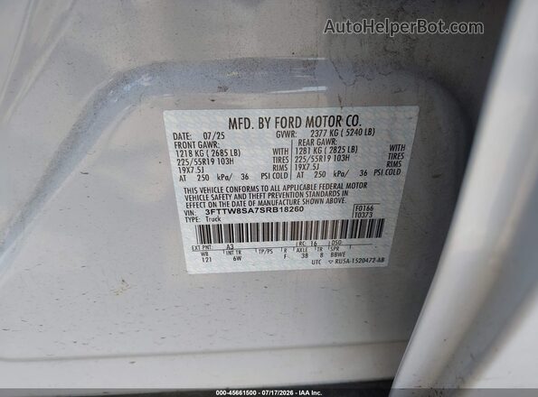 3FTTW8SA7SRB18260 2025 FORD MAVERICK White Widok komory silnika