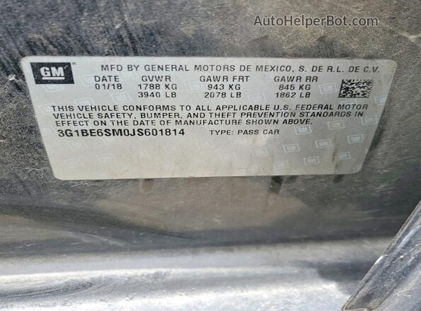 3G1BE6SM0JS601814 2018 CHEVROLET CRUZE Black Engine compartment view