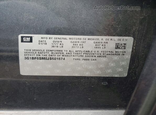 3G1BF6SM0JS601874 2018 CHEVROLET CRUZE Gray Widok komory silnika